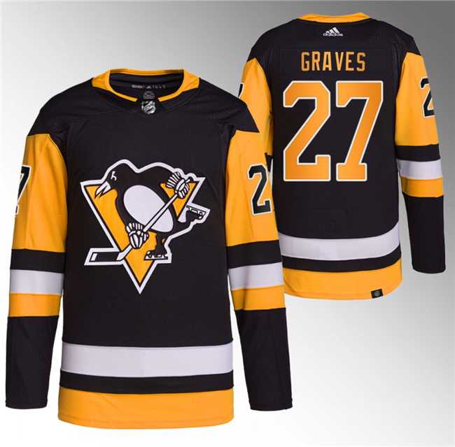 Mens Pittsburgh Penguins #27 Ryan Graves Black Stitched Jersey